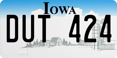 IA license plate DUT424