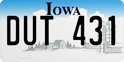 IA license plate DUT431