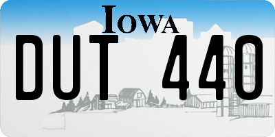 IA license plate DUT440