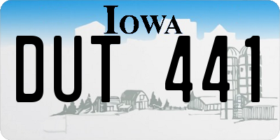 IA license plate DUT441