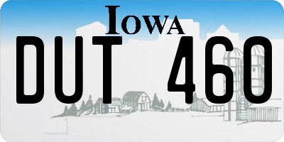 IA license plate DUT460