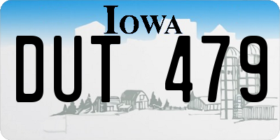 IA license plate DUT479