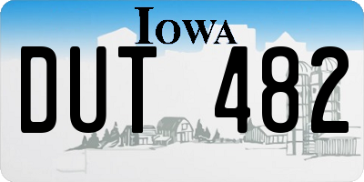 IA license plate DUT482