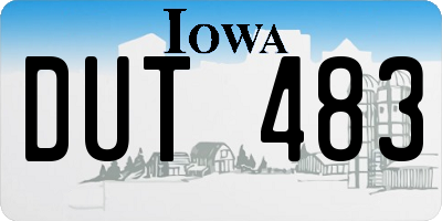 IA license plate DUT483
