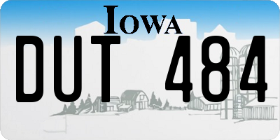 IA license plate DUT484