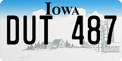 IA license plate DUT487