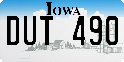 IA license plate DUT490