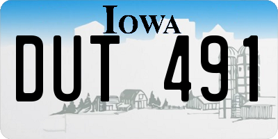 IA license plate DUT491