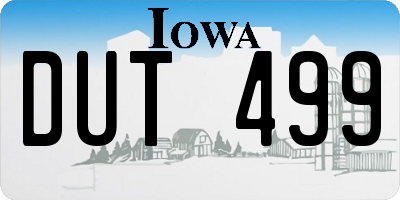 IA license plate DUT499