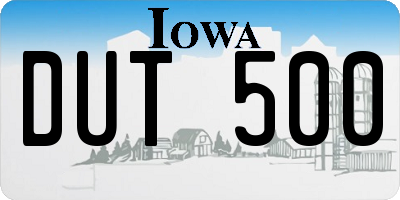 IA license plate DUT500