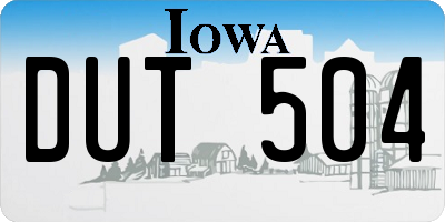 IA license plate DUT504