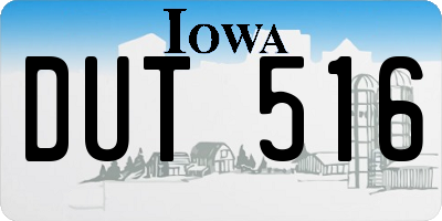 IA license plate DUT516