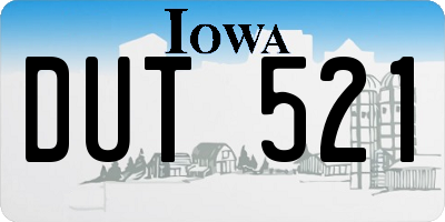 IA license plate DUT521