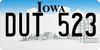 IA license plate DUT523