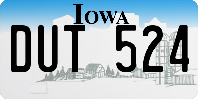 IA license plate DUT524