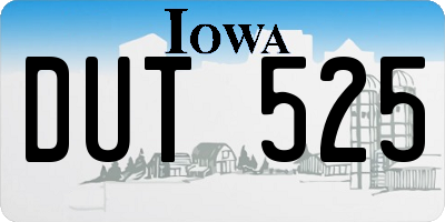 IA license plate DUT525