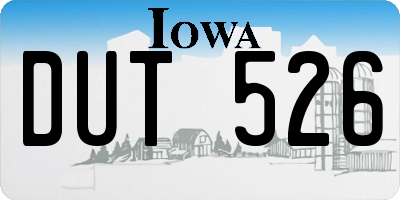 IA license plate DUT526