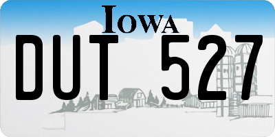 IA license plate DUT527