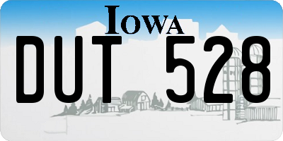 IA license plate DUT528