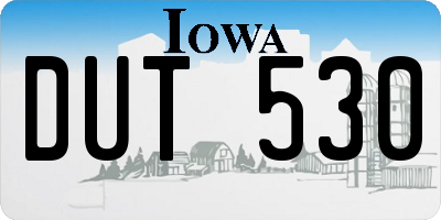 IA license plate DUT530