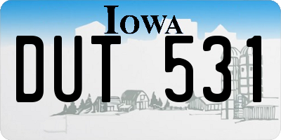IA license plate DUT531