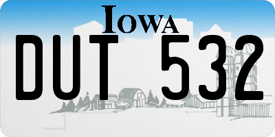 IA license plate DUT532
