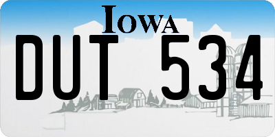 IA license plate DUT534