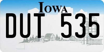 IA license plate DUT535