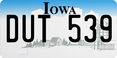 IA license plate DUT539