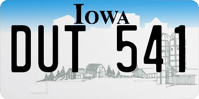 IA license plate DUT541
