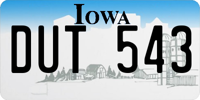 IA license plate DUT543