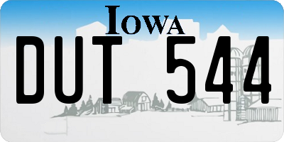 IA license plate DUT544