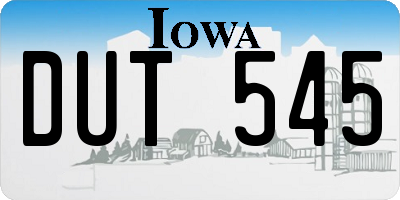 IA license plate DUT545