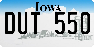 IA license plate DUT550