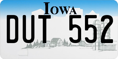 IA license plate DUT552