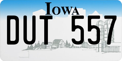 IA license plate DUT557