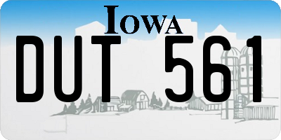 IA license plate DUT561