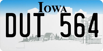 IA license plate DUT564