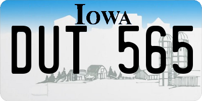IA license plate DUT565
