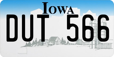 IA license plate DUT566