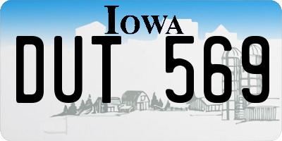 IA license plate DUT569