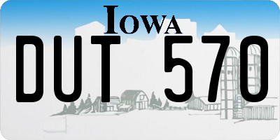 IA license plate DUT570