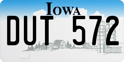 IA license plate DUT572