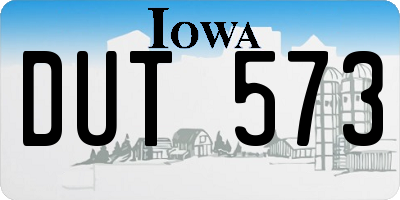 IA license plate DUT573