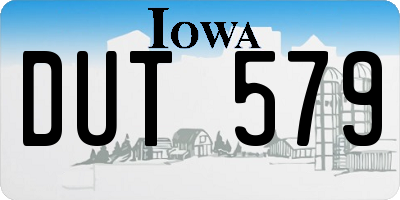 IA license plate DUT579
