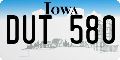 IA license plate DUT580