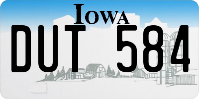 IA license plate DUT584
