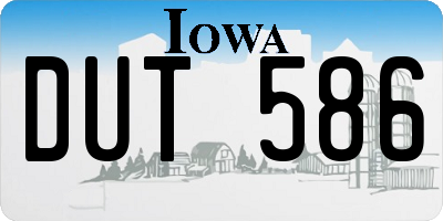 IA license plate DUT586