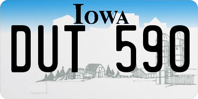 IA license plate DUT590