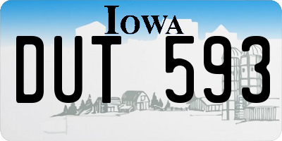 IA license plate DUT593